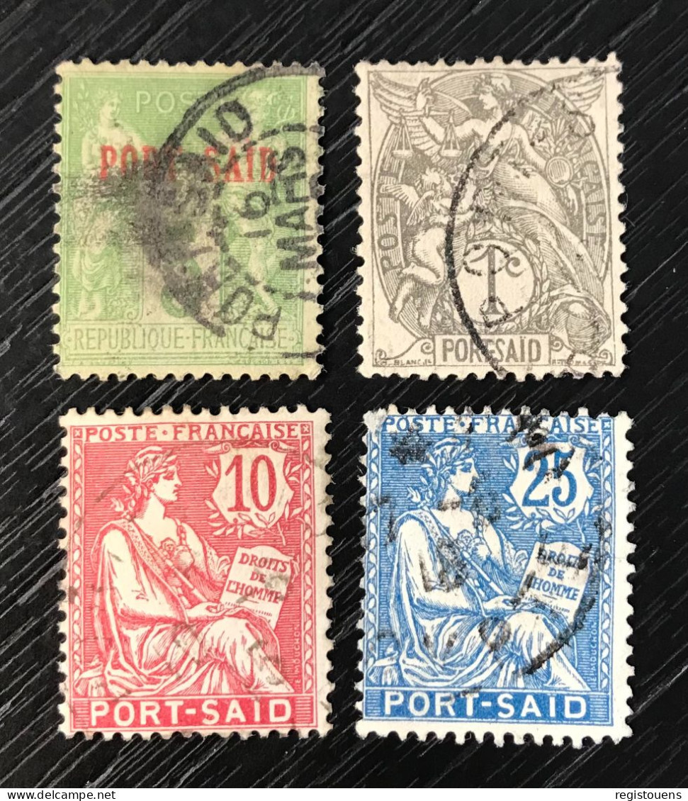 Lot De 4 Timbres Oblitérés Poste Française, Port-Saïd - Used Stamps