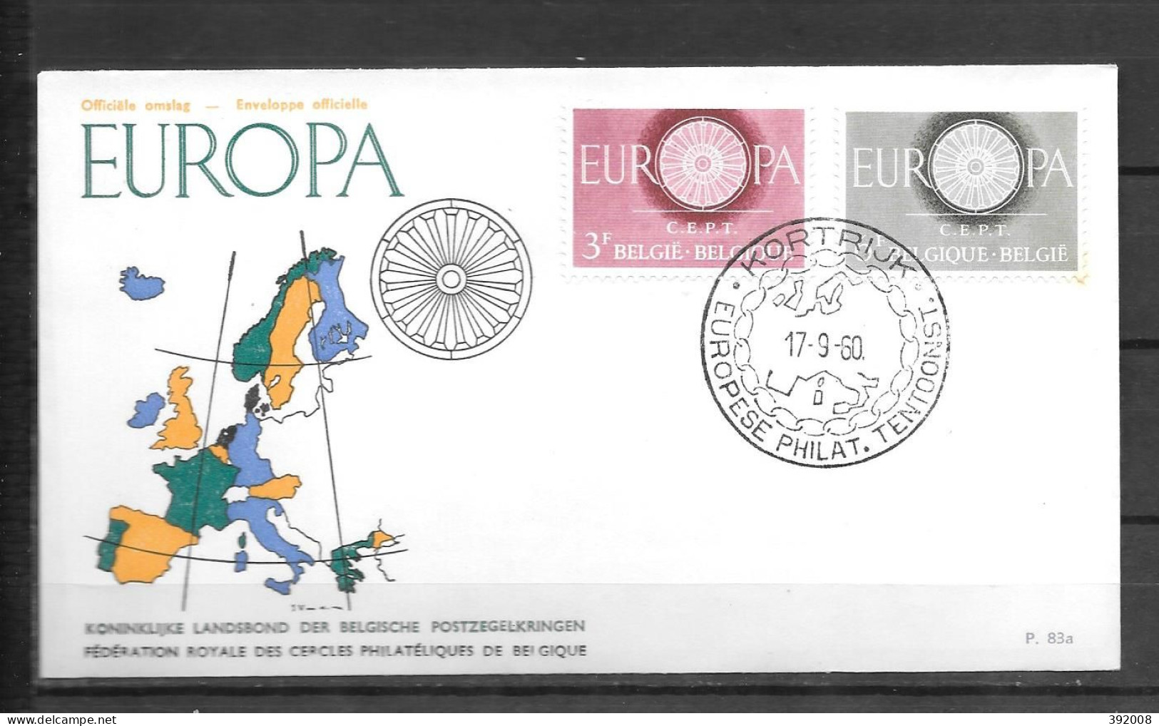 1960 - FDC - BELGIQUE - 15 - 5 - 1960