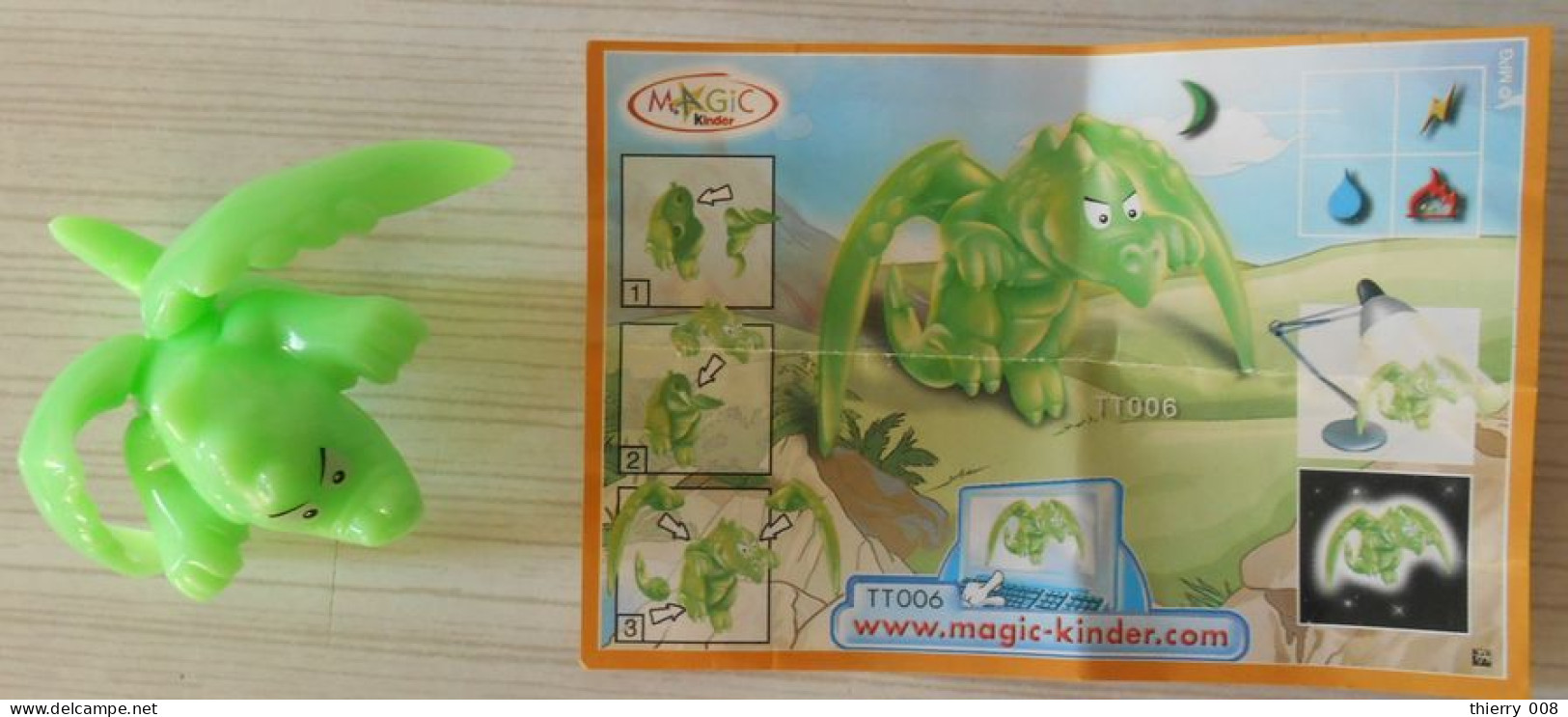 51  Kinder Surprise  Série Dragons Dragon Vert Avec Bpz - Autres & Non Classés