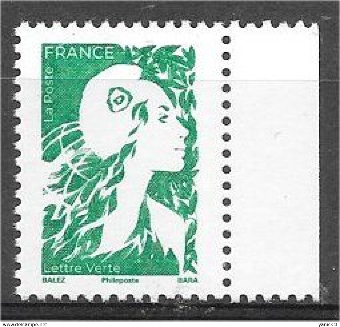 Marianne De L'Avenir - Lettre Verte - 1.16 € - Vert - (2023) - Provient De Carnet - Y & T N° 5730 ** - 2023-... Marianne De L’avenir