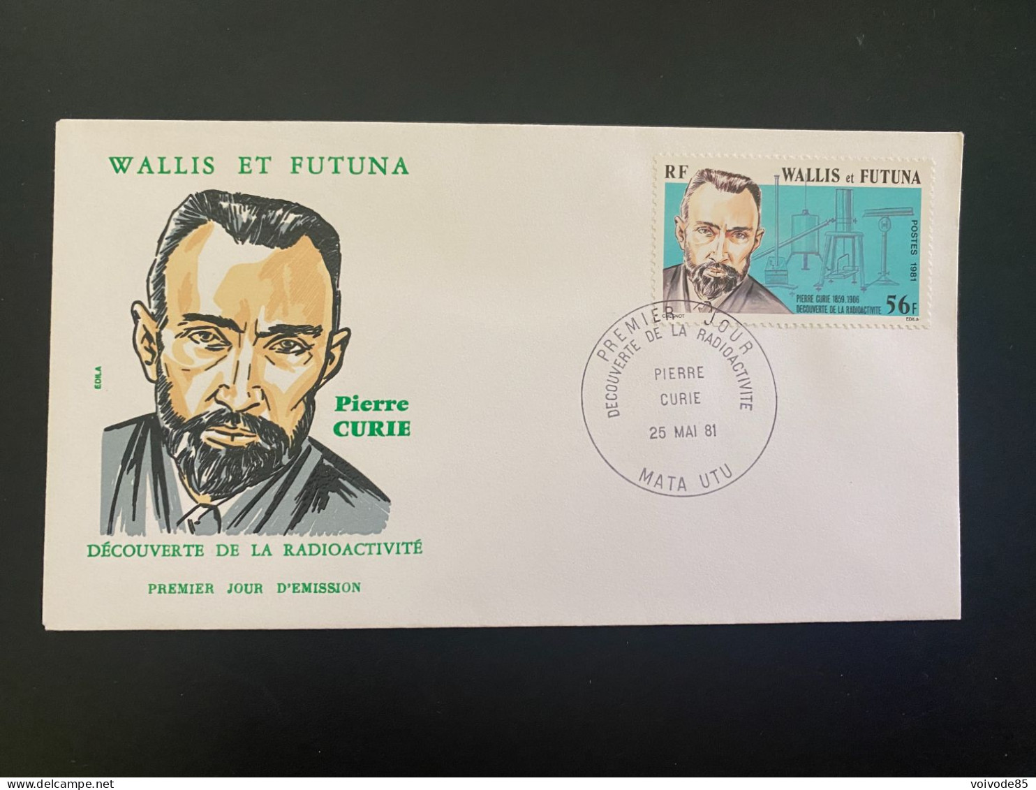 Enveloppe 1er Jour "Pierre Curie - Radioactivité" 21/05/1981 - 266 - Wallis Et Futuna - FDC