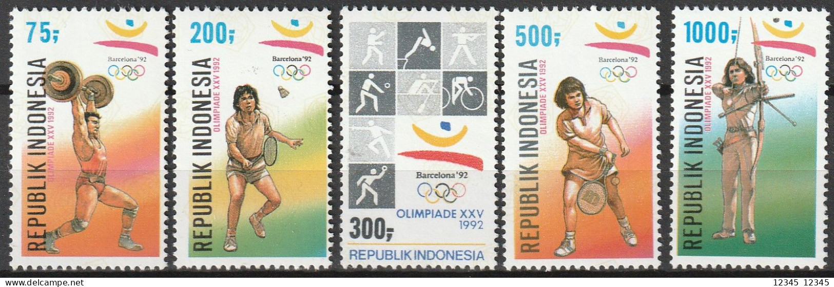 Indonesië 1992, Postfris MNH, Olympic Games - Indonesië