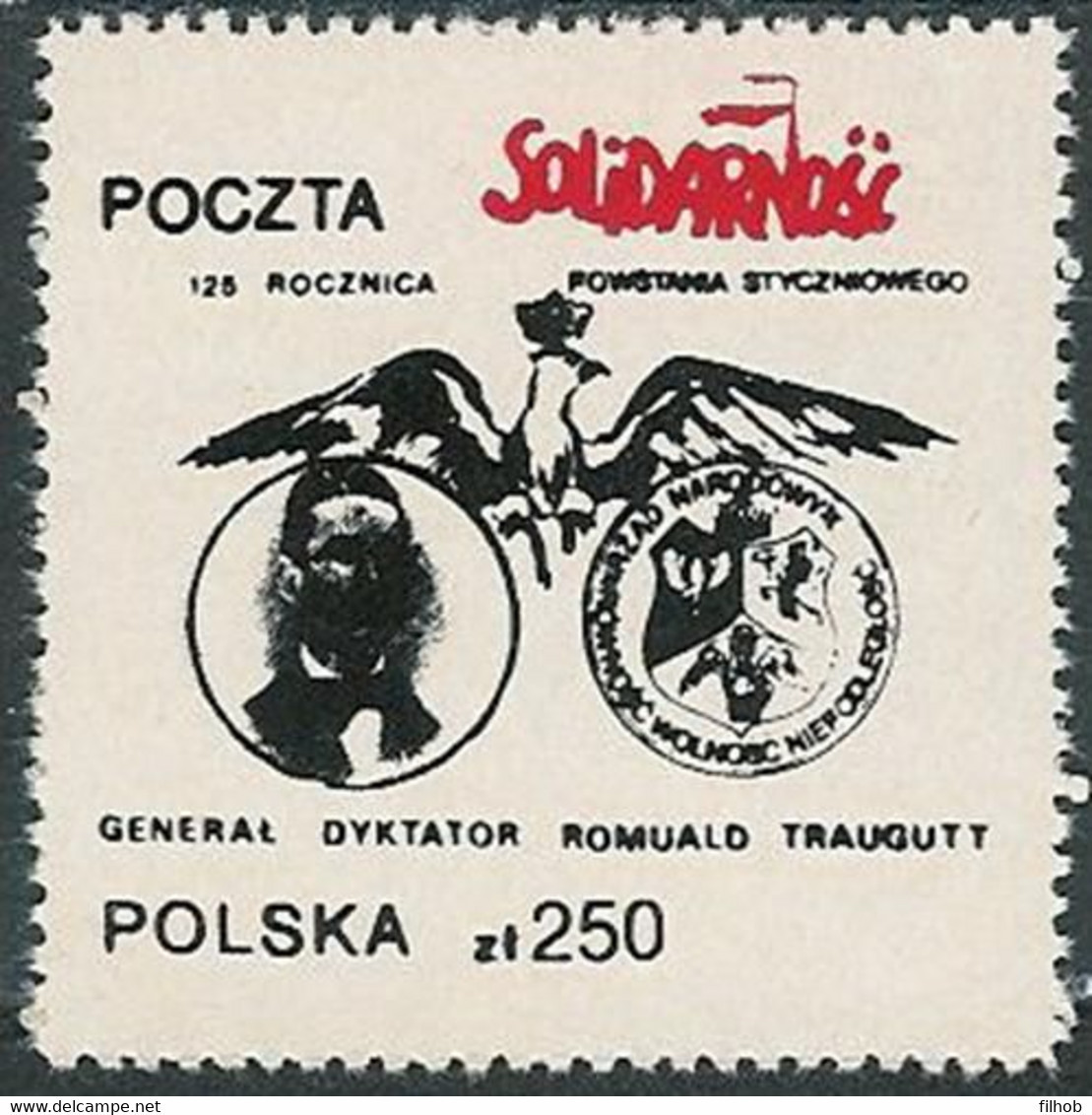 Poland SOLIDARITY (S093): January Uprising Romuald Traugutt - Solidarnosc-Vignetten