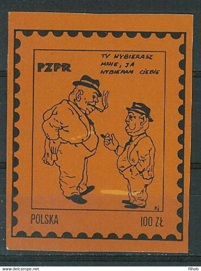 Poland SOLIDARITY (S098): Polska You Choose Me, I Choose You (orange) - Solidarnosc Vignetten