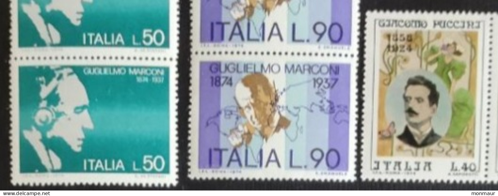 ITALIA 1974 MARCONI-PUCCINI - 1971-80: Nieuw/plakker