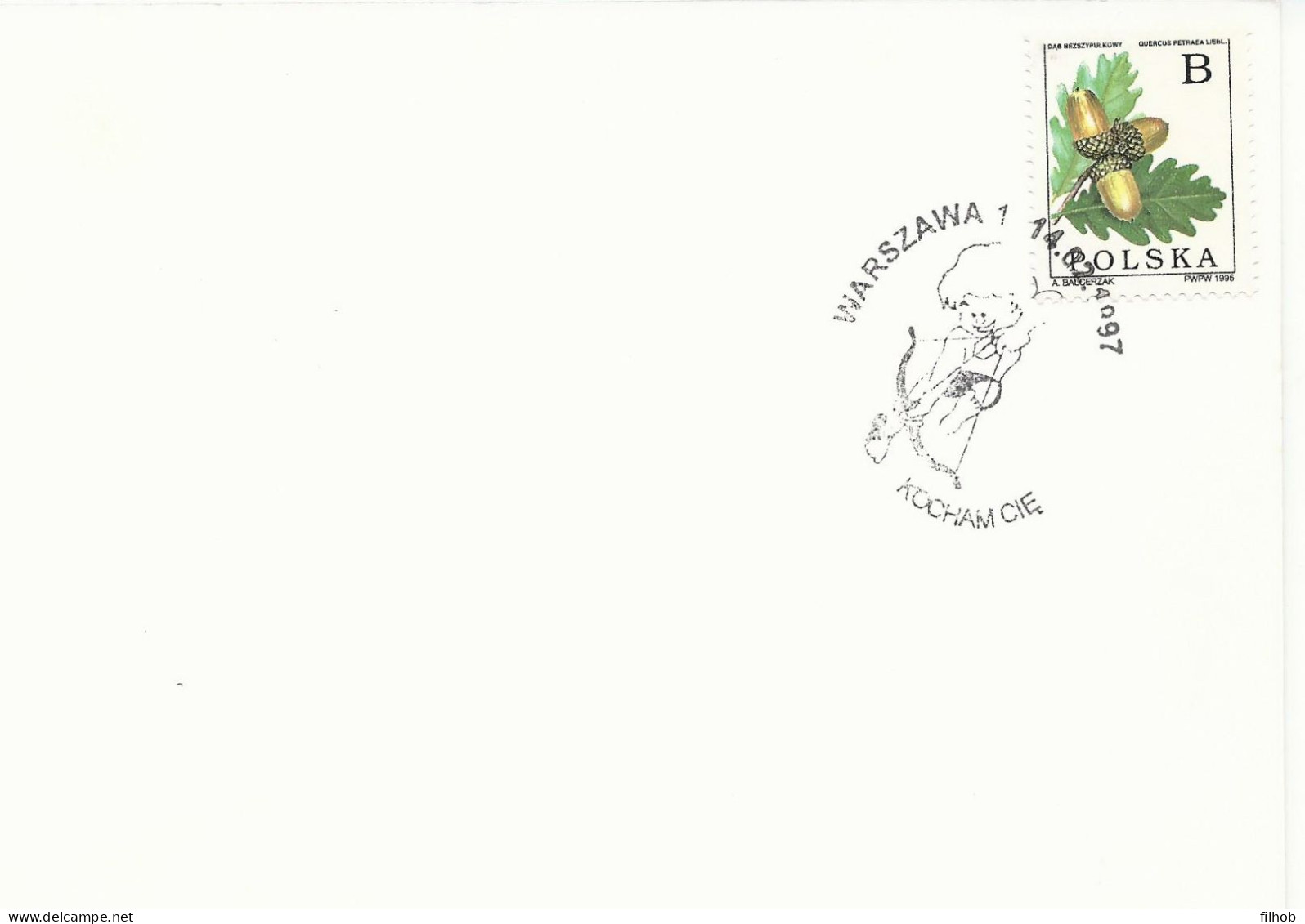 Poland Postmark D97.02.14 WARSZAWA: I Love You Archer - Stamped Stationery