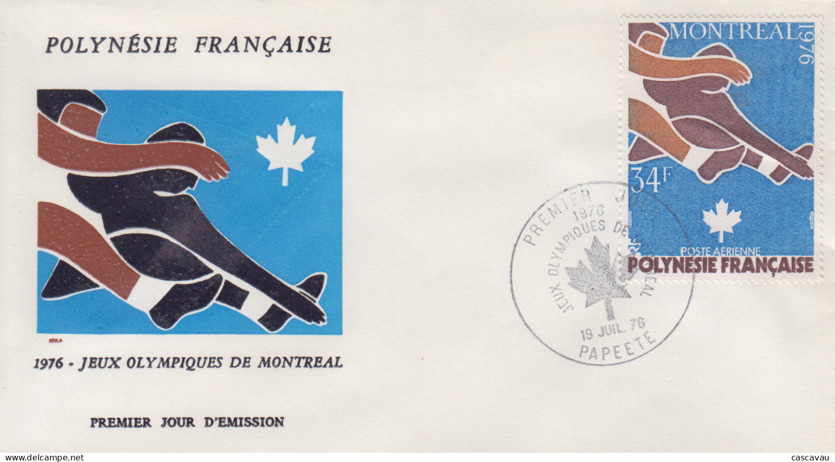 Enveloppe  FDC  1er  Jour   POLYNESIE    Jeux  Olympiques   MONTREAL   1976 - FDC