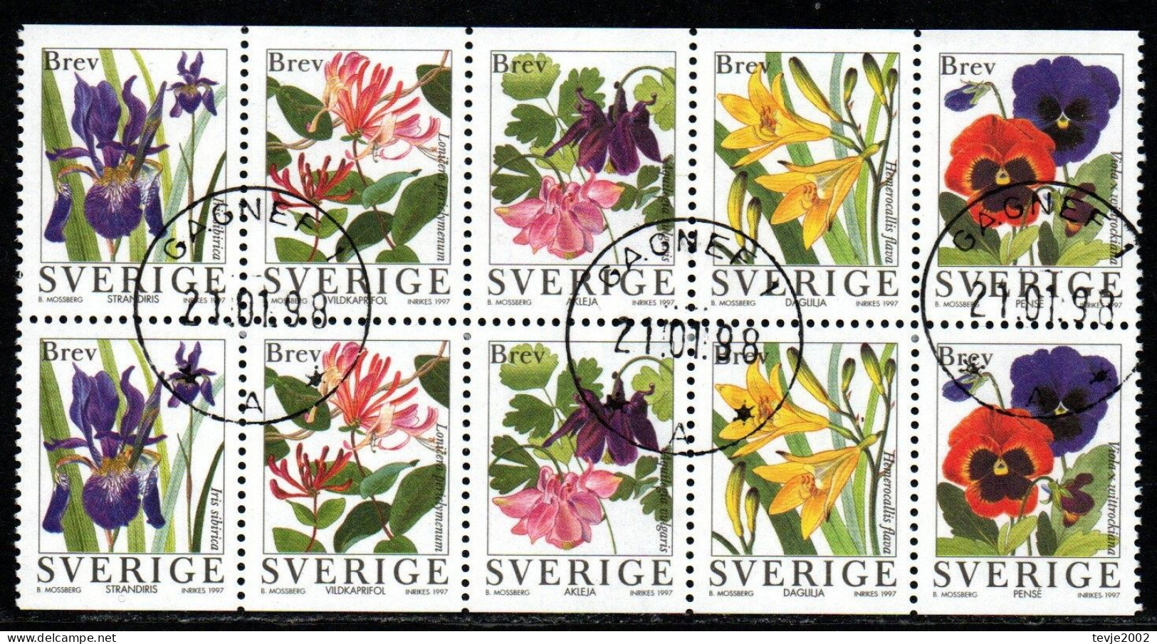Schweden 1998 -  Mi.Nr. 1996 - 2000 Do + Du - Gestempelt Used - Gebraucht