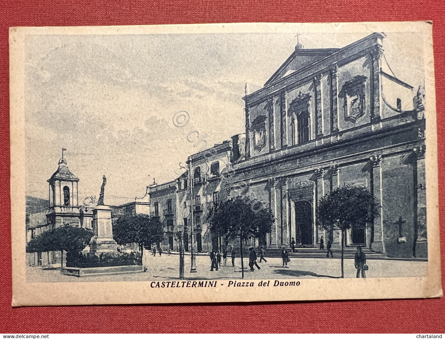 Cartolina - Casteltermini ( Agrigento ) - Piazza Del Duomo - 1952 - Agrigento