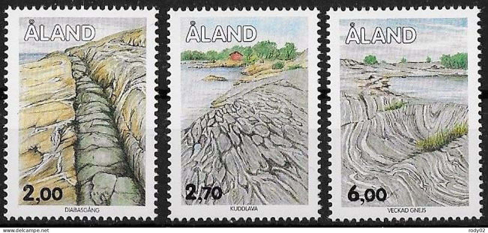 ALAND - STRUCTURES ROCHEUSES  - N° 75 A 77 - NEUF** MNH - Aland