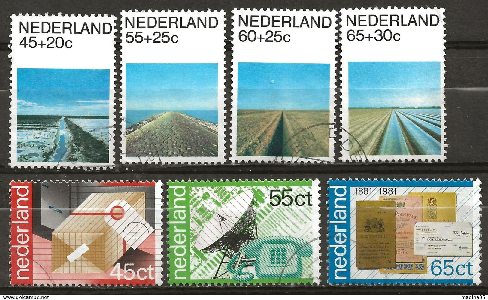 PAYS-BAS: Obl., N° YT 1146 à 1149 + 1150 à 1152, Séries, TB - Used Stamps