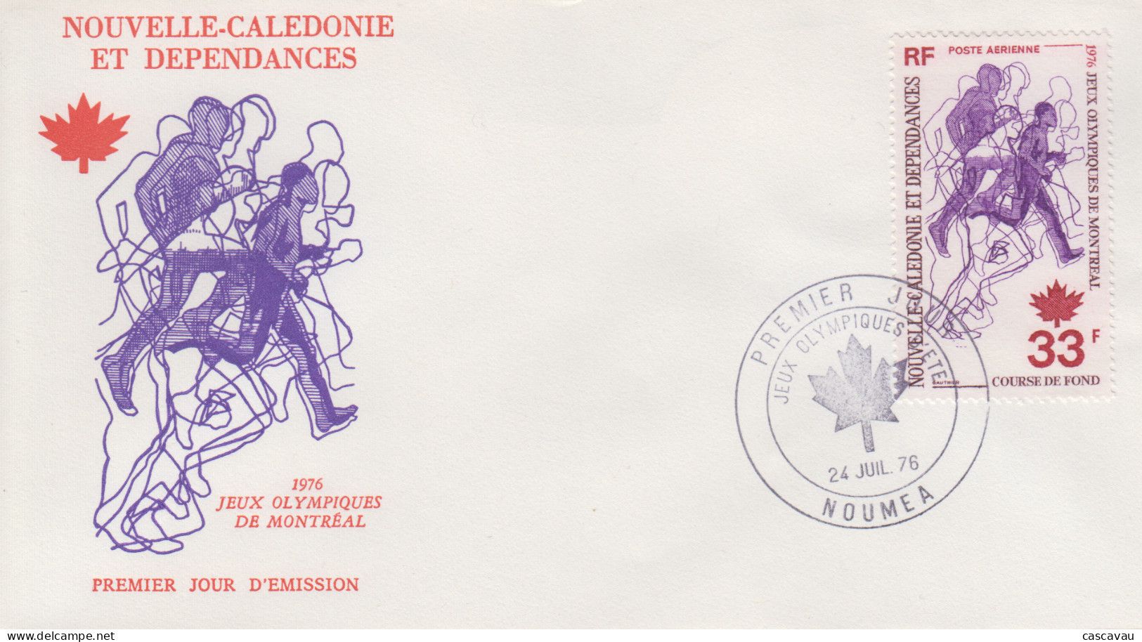 Enveloppe   FDC  1er  Jour    NOUVELLE  CALEDONIE     Jeux  Olympiques   MONTREAL    1976 - Ete 1976: Montréal