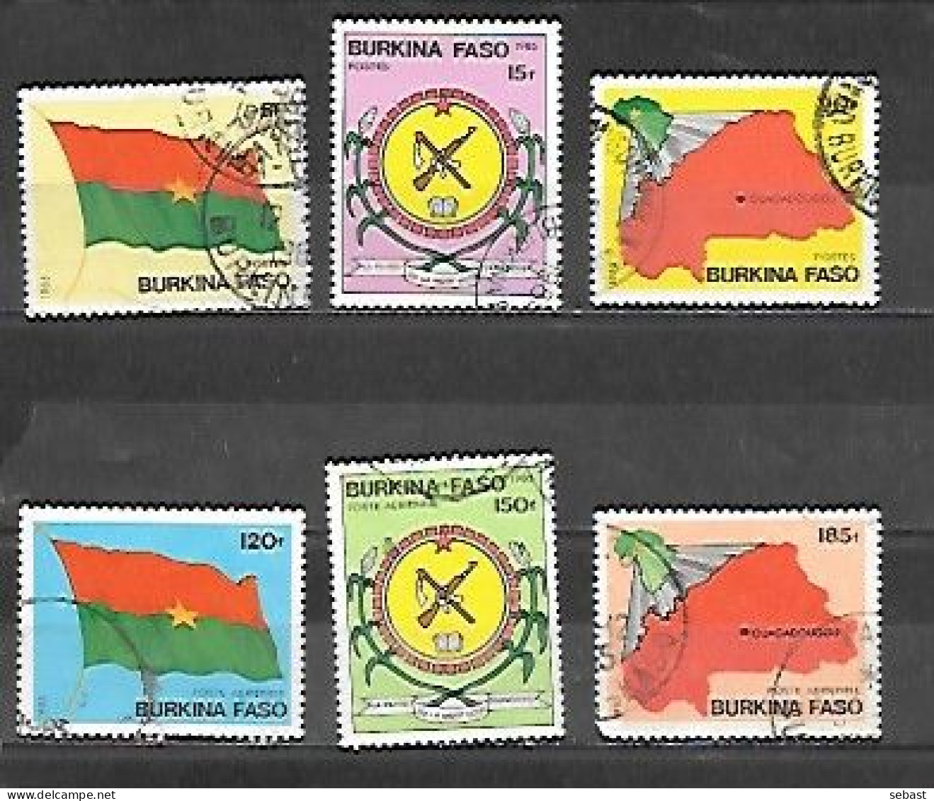 TIMBRE OBLITERE DU BURKIN AVEC CACHET POSTAL DE 1985 N° MICHEL 982/87 - Burkina Faso (1984-...)