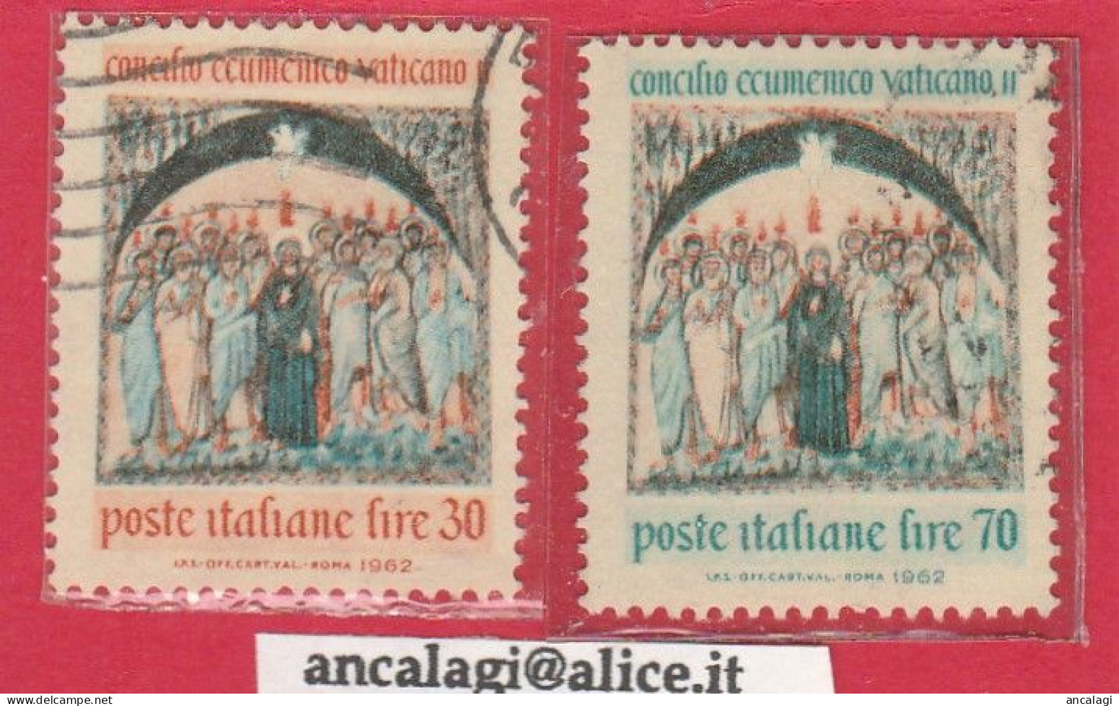 USATI ITALIA 1962 - Ref.0165 "CONCILIO VATICANO II° " Serie Di 2 Val. Da L.30 E L.70 - - 1961-70: Afgestempeld