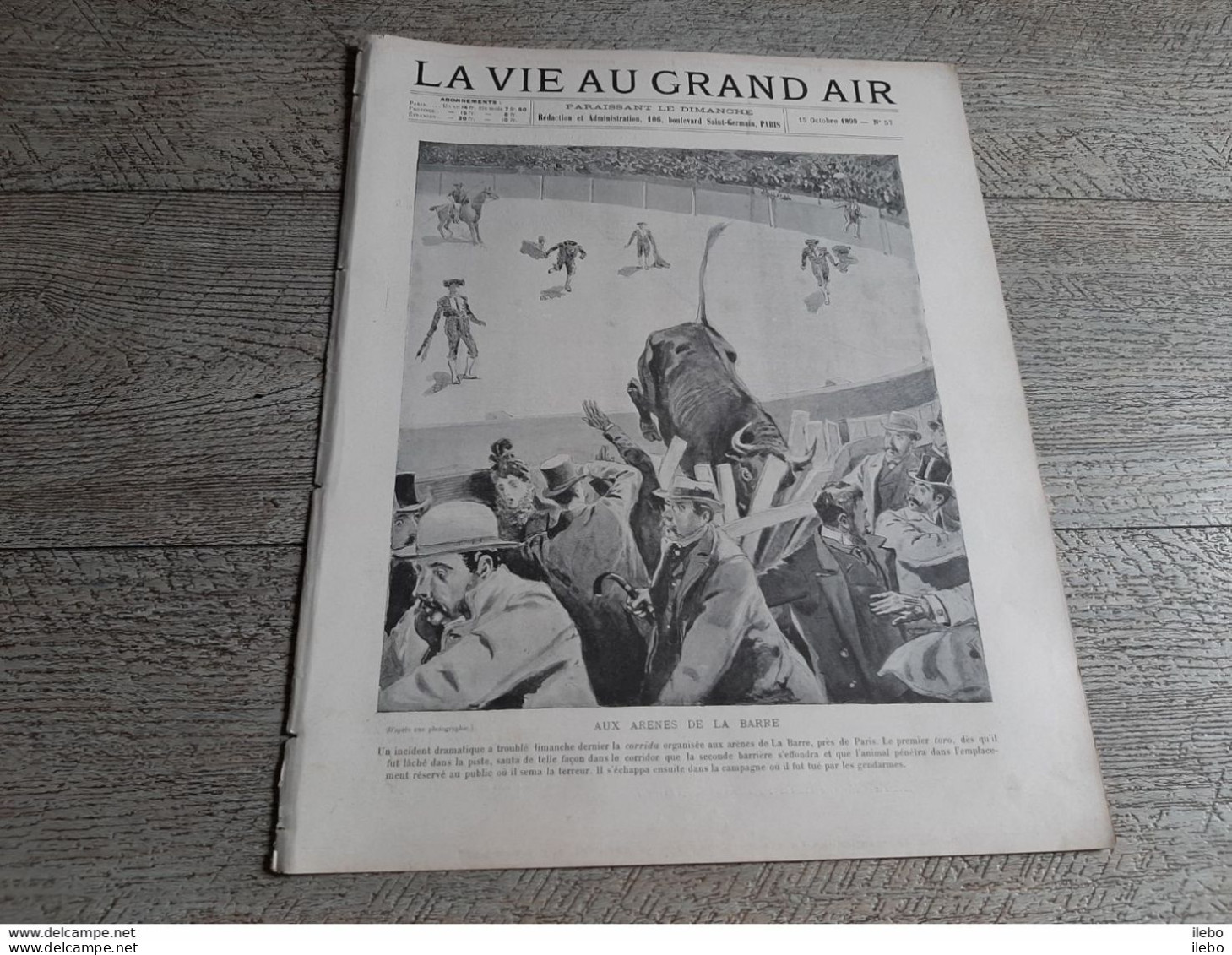 La Vie Au Grand Air 1899 Aux Arènes De La Barre Paris Tauromachie Corrida Chasse à La Loutre Tir De Dames - Sport