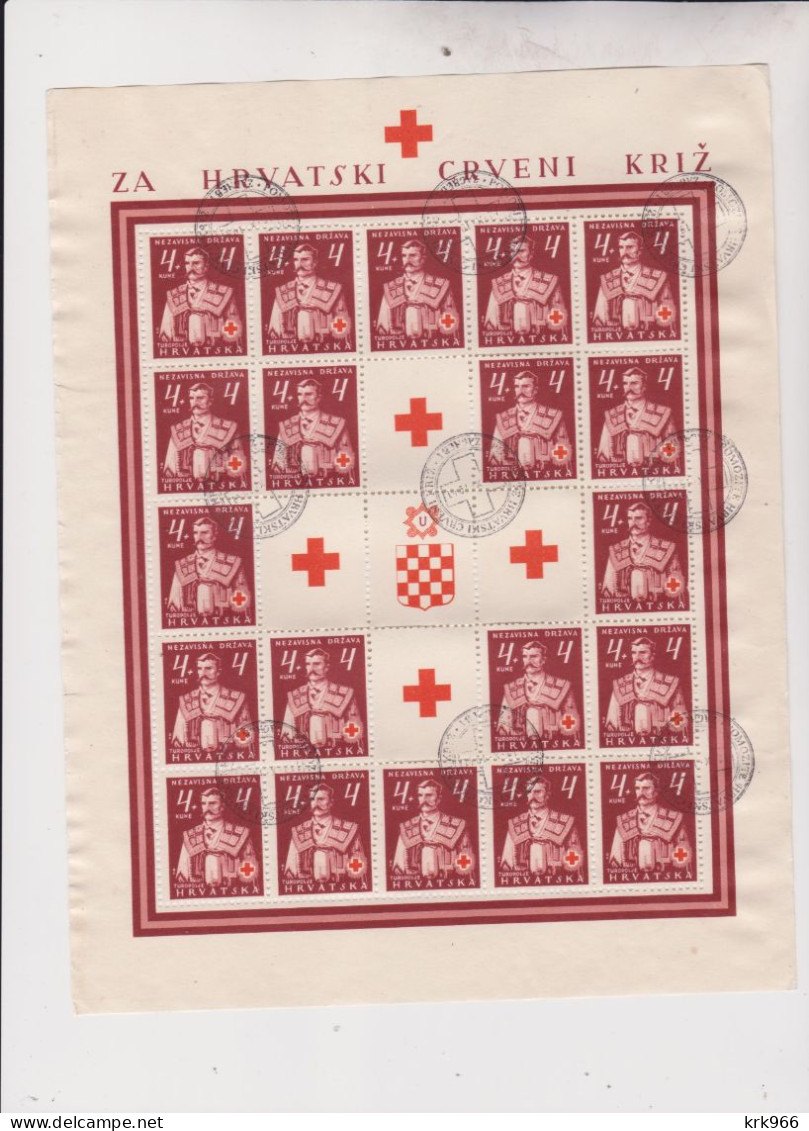 CROATIA WW II, 1941 Red Cross Set In Sheets Used - Croatia