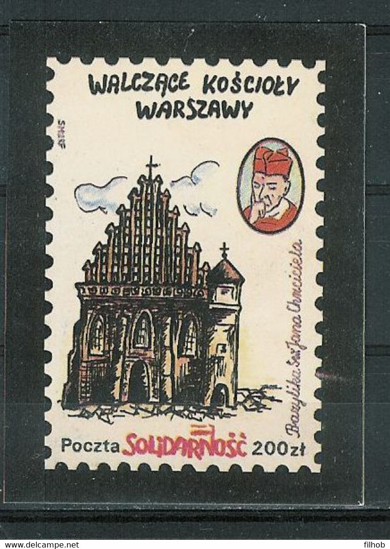 Poland SOLIDARITY (S132): Fighting Churches St. John The Baptist (brown-white) - Vignette Solidarnosc