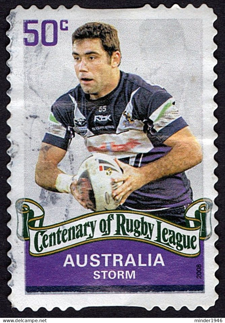 AUSTRALIA 2008 QEII 50c Multicoloured, Centenary Of Rugby League-Storm Self Adhesive FU - Usati