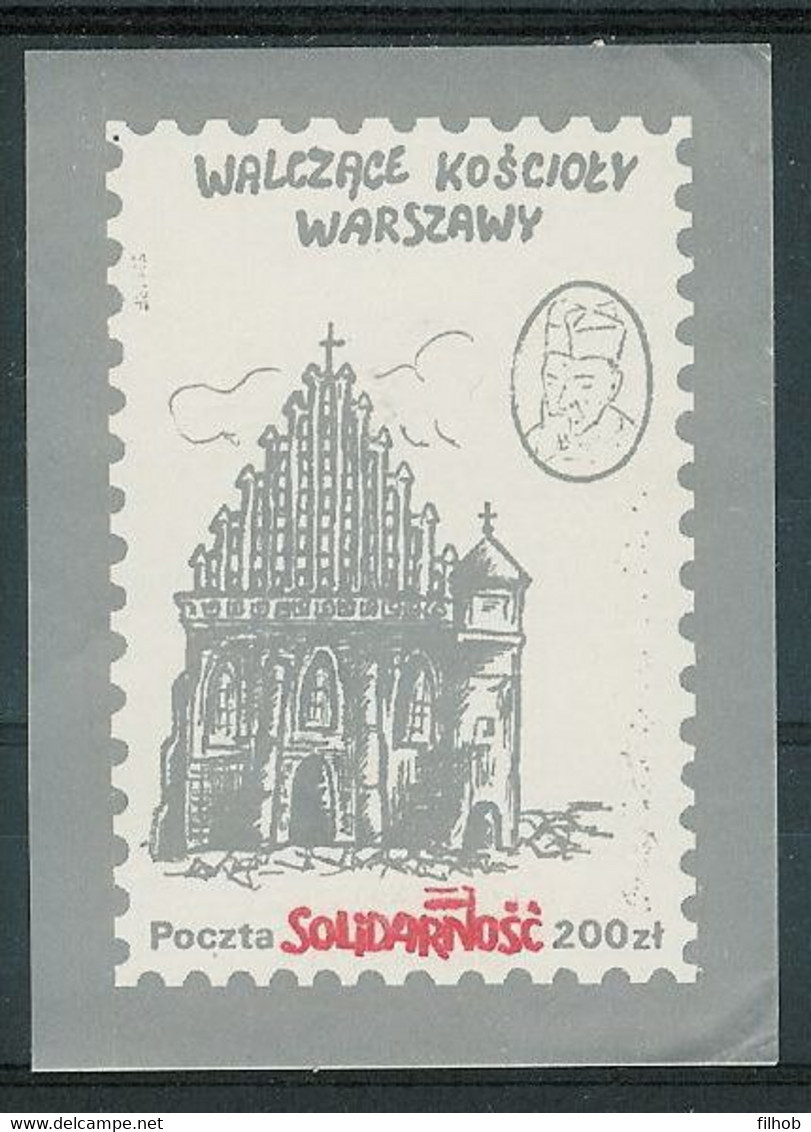 Poland SOLIDARITY (S135): Fighting Churches St. John The Baptist (silver-white) - Solidarnosc Labels