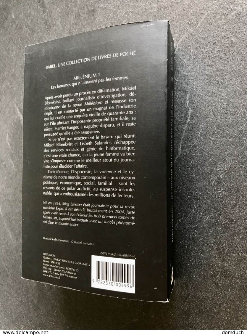 Edition BABEL Noir Poche N° 30    Les Hommes Qui N’aimaient   Pas Les Femmes    MILLENIUM 1    Stieg LARSSON - Other & Unclassified