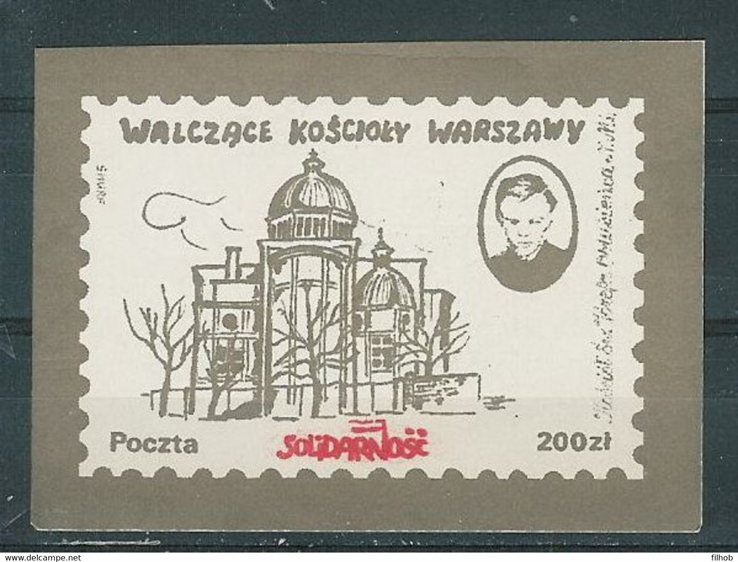 Poland SOLIDARITY (S140): Fighting Churches St. Joseph (gold-white) - Viñetas Solidarnosc