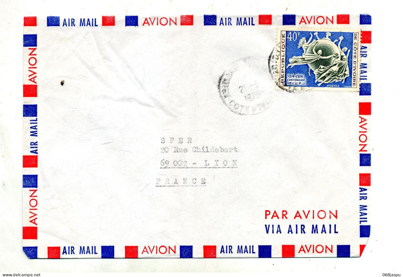 Lettre Cachet Sur Upu - Costa D'Avorio (1960-...)