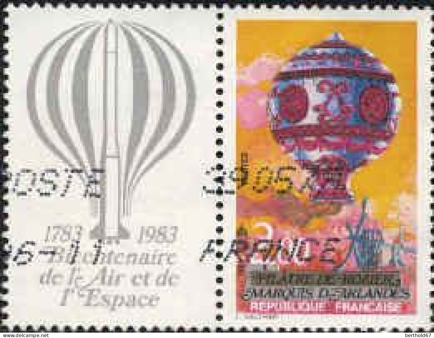 France Poste Obl Yv:2261 Mi:2387 Pilâtre De Rozier Marquis D'Arlandes Bord De Feuille (Obl.mécanique) (Thème) - Montgolfier