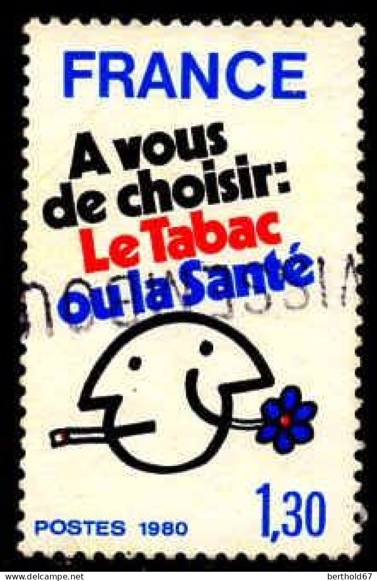 France Poste Obl Yv:2080 Mi:2200 Le Tabac Ou La Santé (Belle Obl.mécanique) (Thème) - Droga