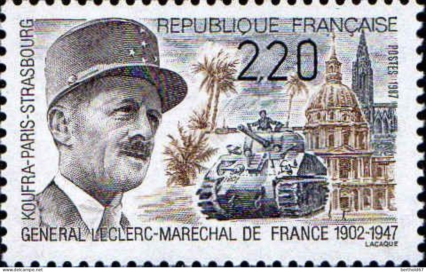 France Poste N** Yv:2499 Mi:2634 Général Leclerc Maréchal De France (Thème) - Militaria