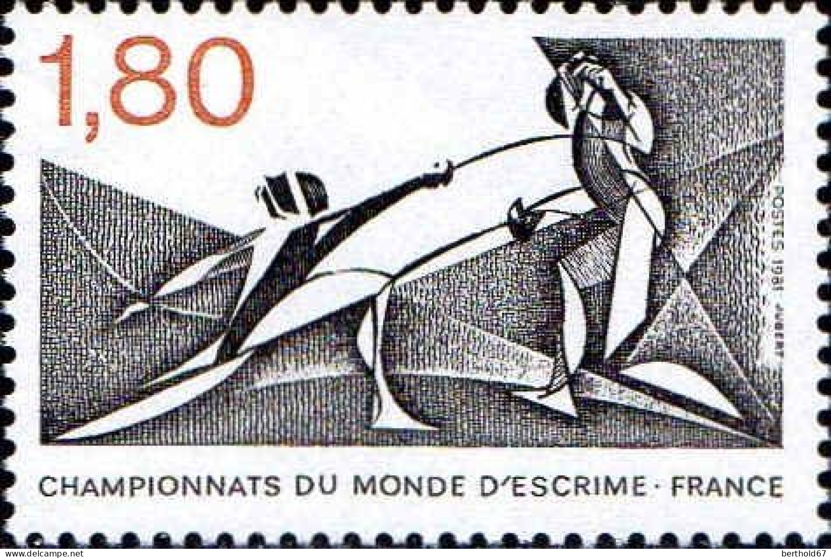 France Poste N** Yv:2147 Mi:2273 Championnats Du Monde D'escrime (Thème) - Fencing