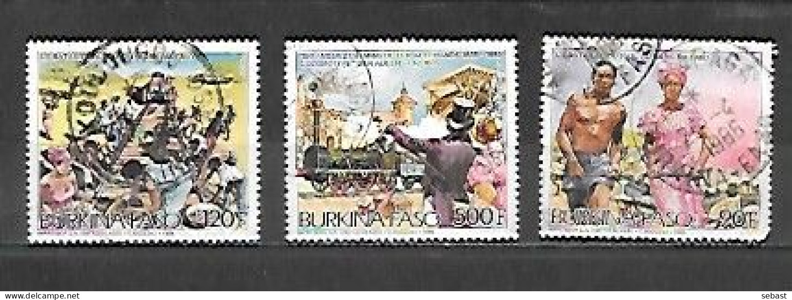 TIMBRE OBLITERE DU BURKIN AVEC CACHET POSTAL DE 1986 N° MICHEL 1082/83 1085 - Burkina Faso (1984-...)