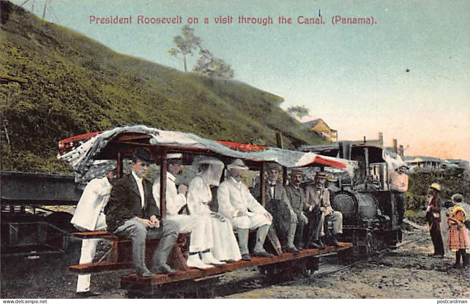 Canal De Panamá - President Roosevelt On The Visit Trough The Canal - Decauville Narrow-gauge Train - Publ. I. L. Maduro - Panama