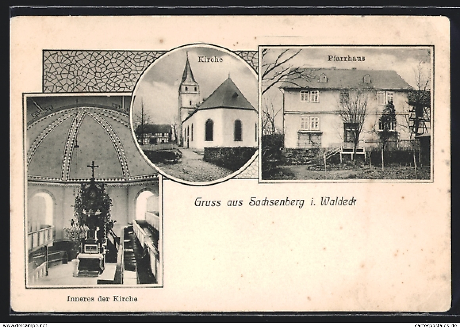 AK Sachsenberg I. Waldeck, Inneres Der Kirche, Pfarrhaus  - Waldeck