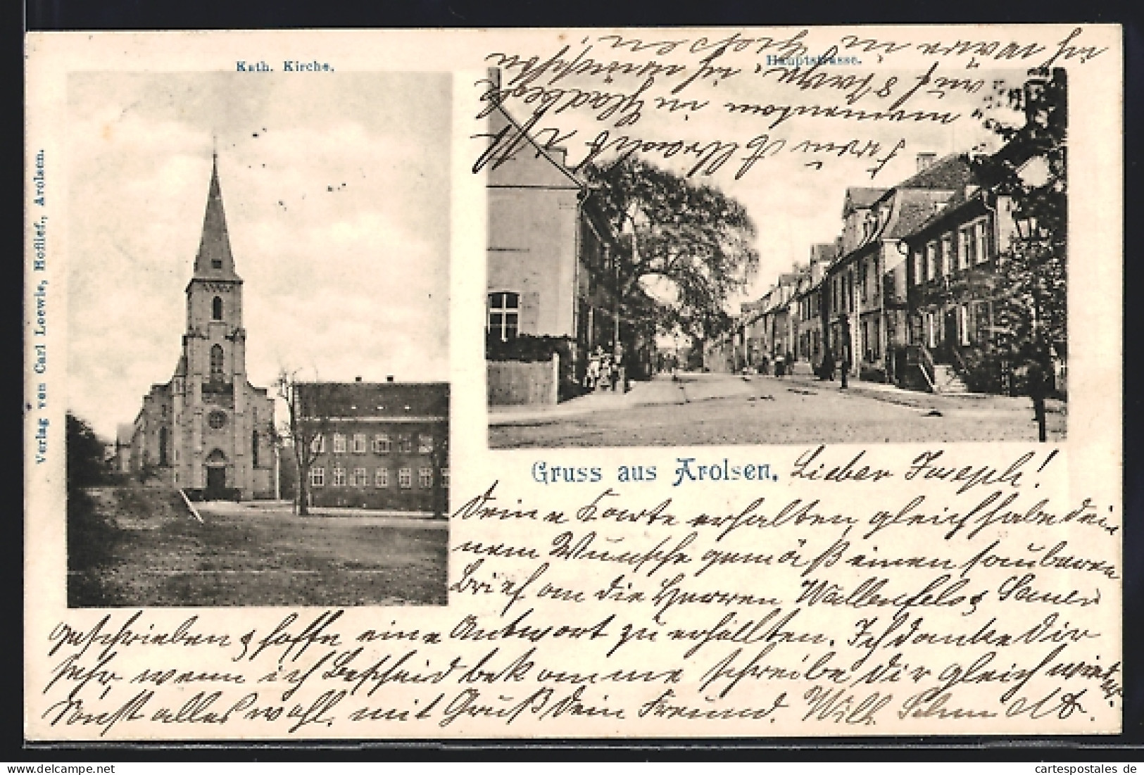 AK Arolsen, Hauptstrasse Und Kath. Kirche  - Bad Arolsen