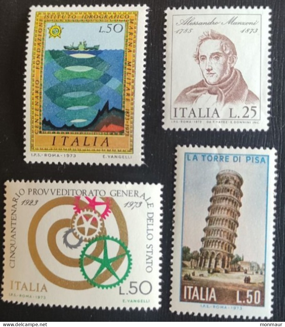 ITALIA 1973  ISTITUTO IDROGRAFICO-MANZONI-PROVVEDITORATO DELLO STATO-TORRE DI PISA - 1971-80: Mint/hinged