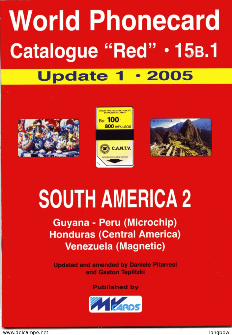 Word Phonecard Catalogue Red  N°15B - South America 2 - Livres & CDs
