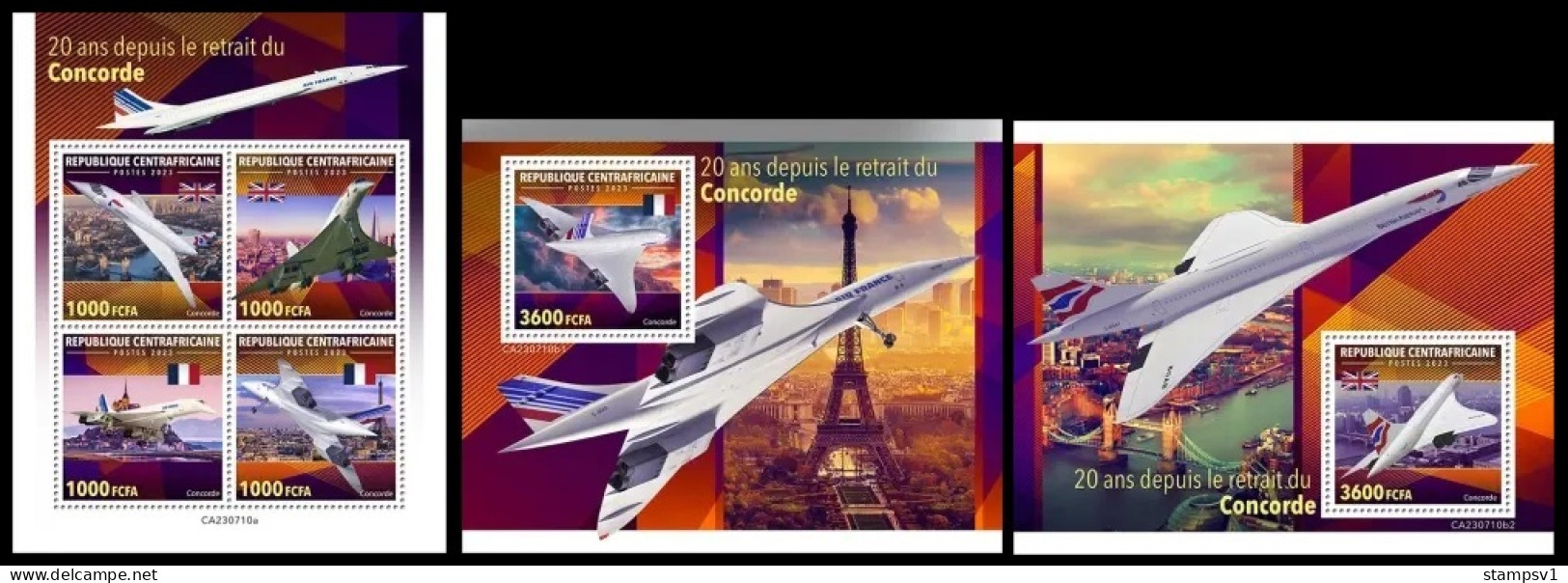 Central Africa 2023 20 Years Since The Retirement Of Concorde. (710) OFFICIAL ISSUE - Concorde