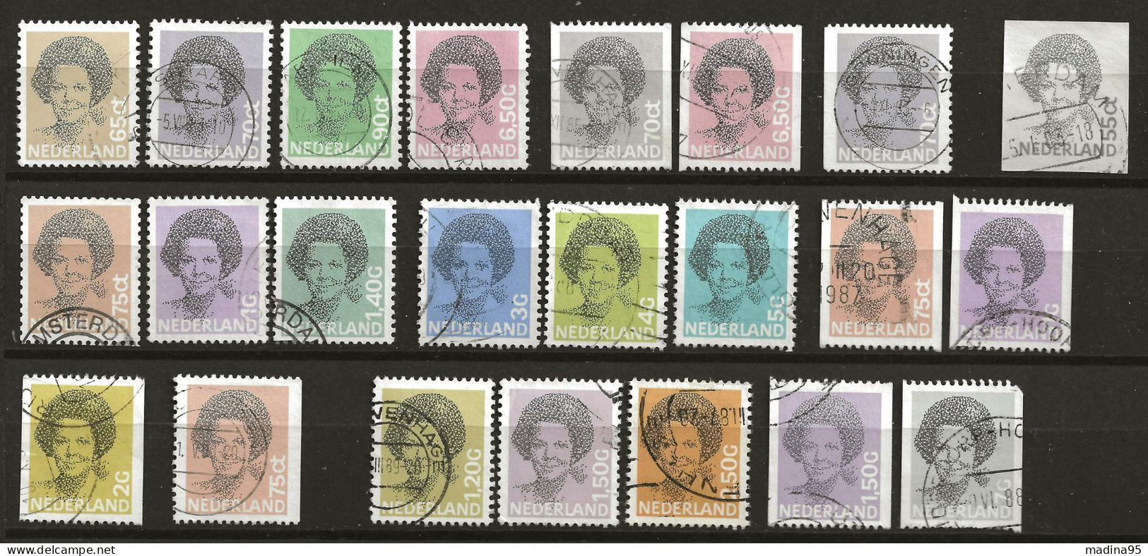 PAYS-BAS: Obl., N° YT 1167 à 1170 + 1181 à 1187(sf 1184) Et 1265 à 1267(manque1268), Séries + Div. Dent. (v. Détail), TB - Used Stamps