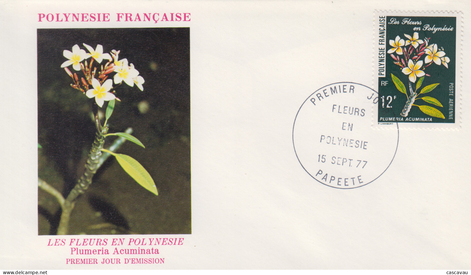 Enveloppe   FDC   1er  Jour   POLYNESIE     Fleurs   Locales    1977 - FDC