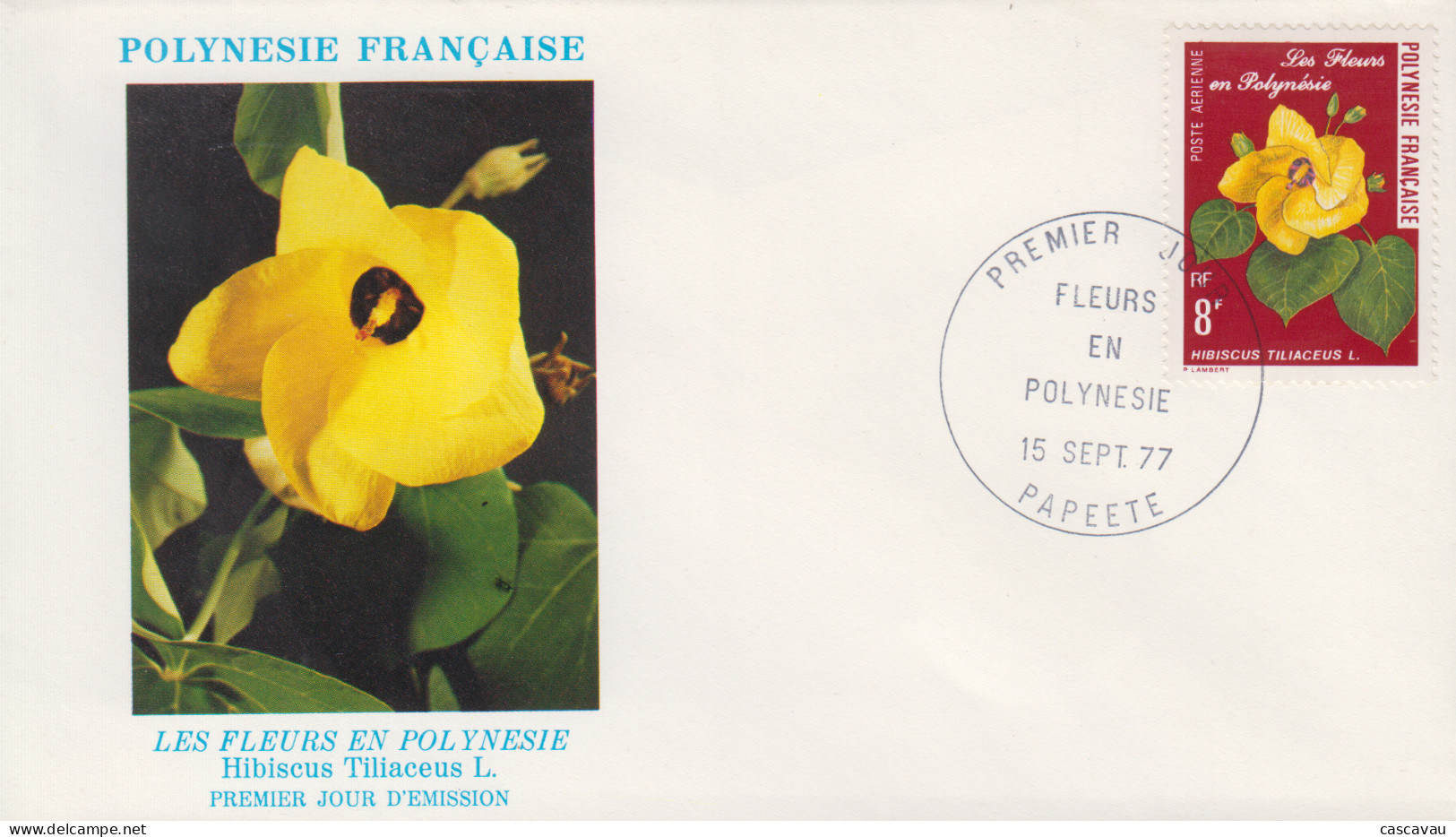 Enveloppe   FDC   1er  Jour   POLYNESIE     Fleurs   Locales    1977 - FDC