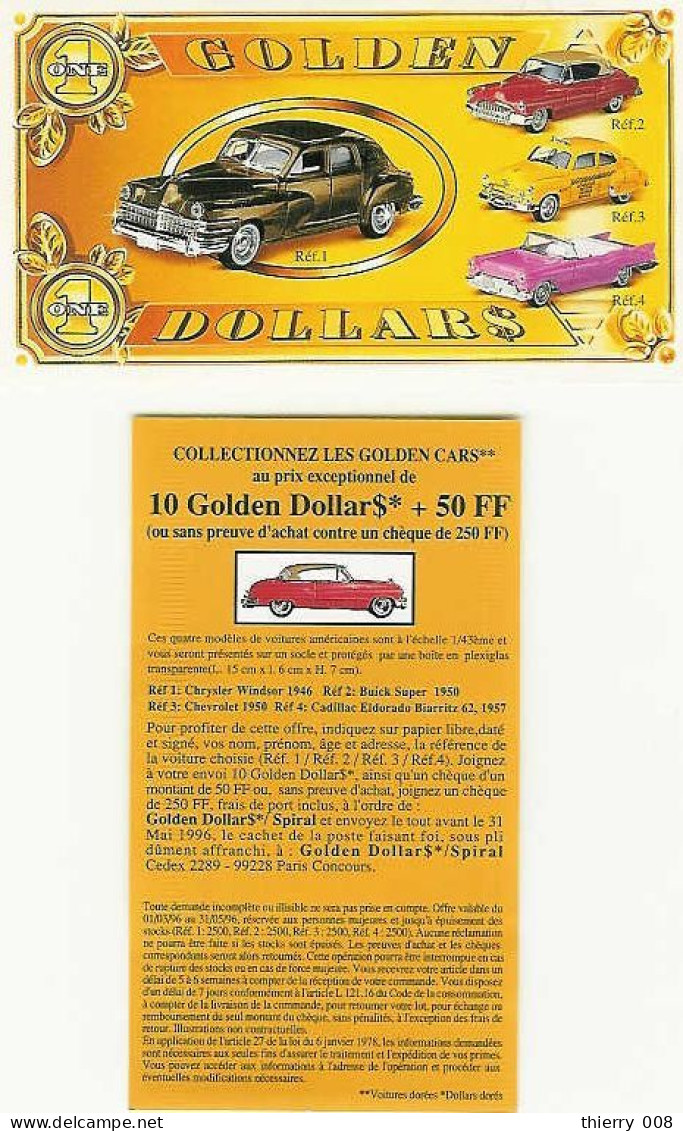 2 Golden Dollars Pour Golden Car - Altri & Non Classificati