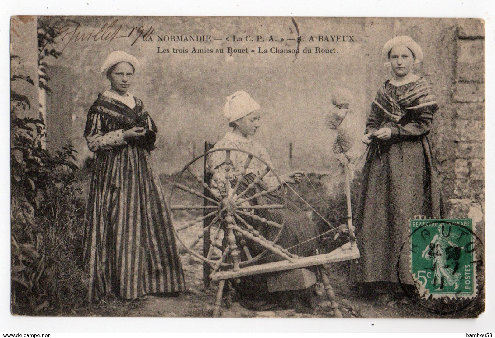 NORMANDIE * LES TROIS AMIES AU ROUET * LA C. P. A. *JEUNES FILLES * - Haute-Normandie