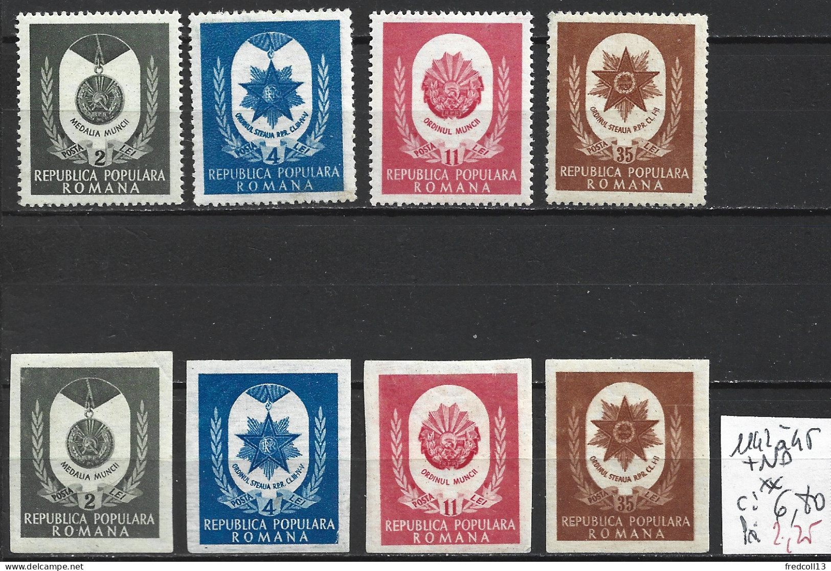 ROUMANIE 1142 à 45 + Non Dentelés ** Côte Côte 6.80 € - Unused Stamps