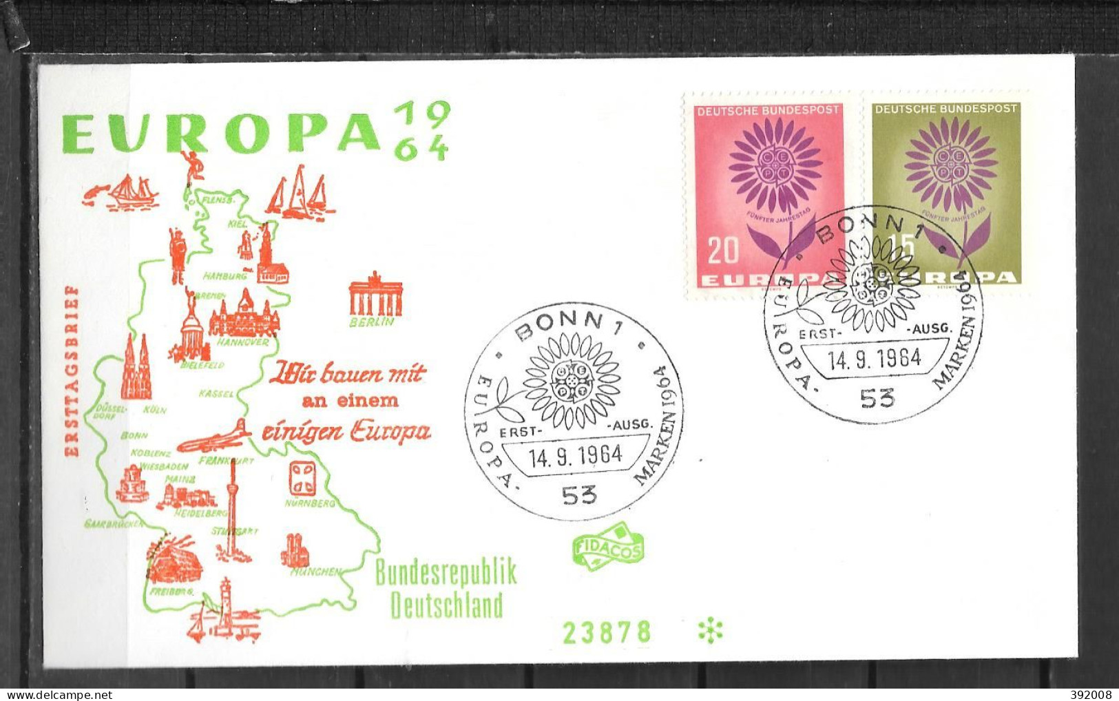 1964 - FDC - Allemagne - 38 - 2 - 1964