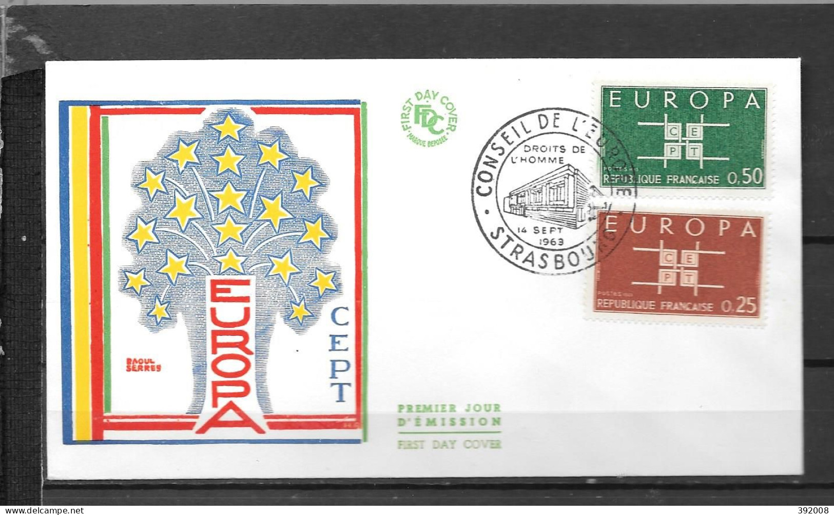 1963 - FDC - France - 35 - 2 - Strasbourg - 1963