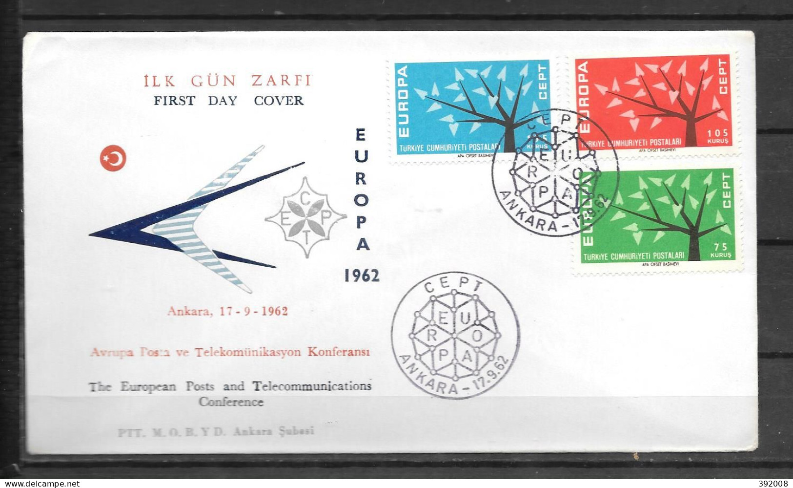 1962 - FDC - Turquie - 34 - 1962