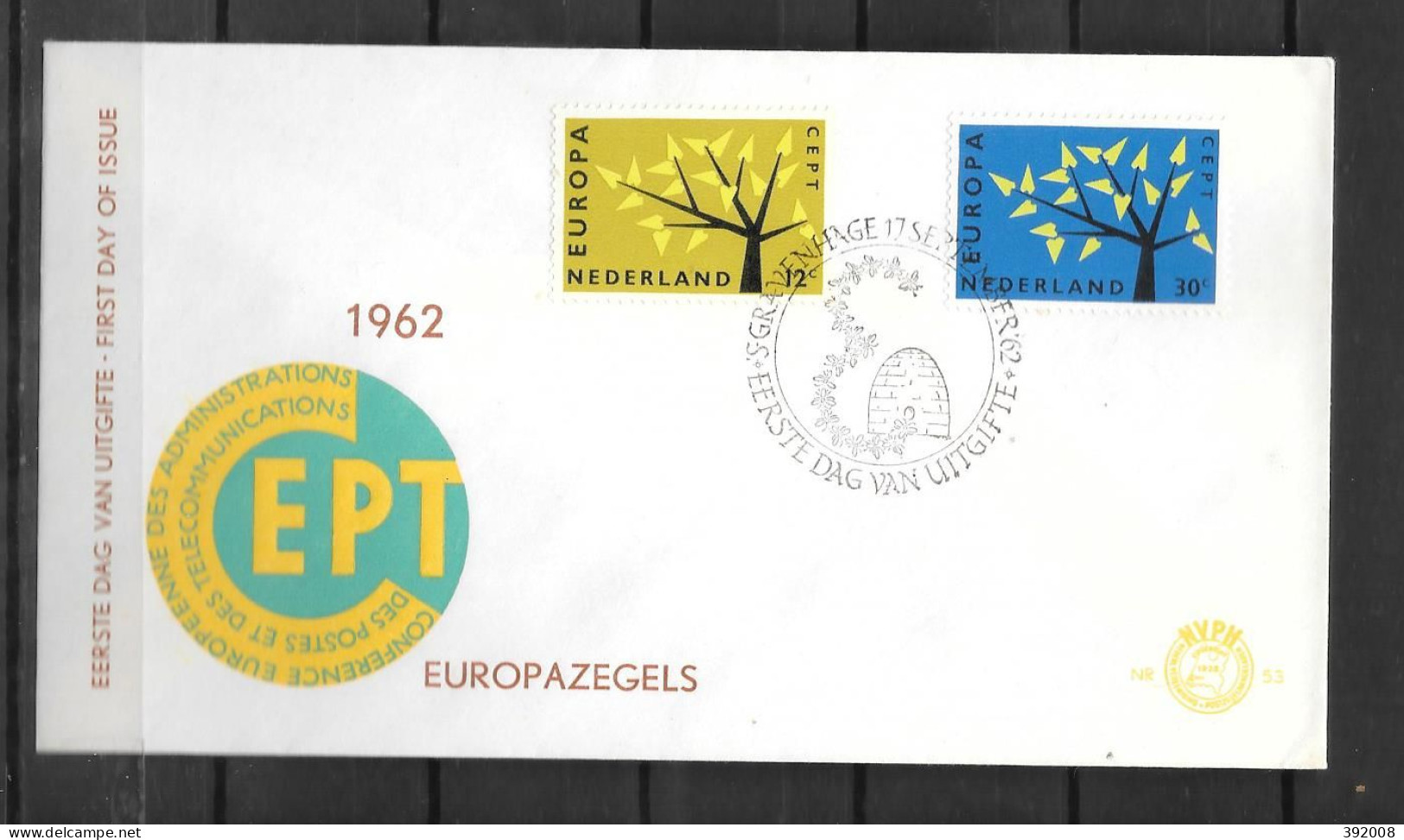 1962 - FDC - Pays-Bas - 34 - 1962