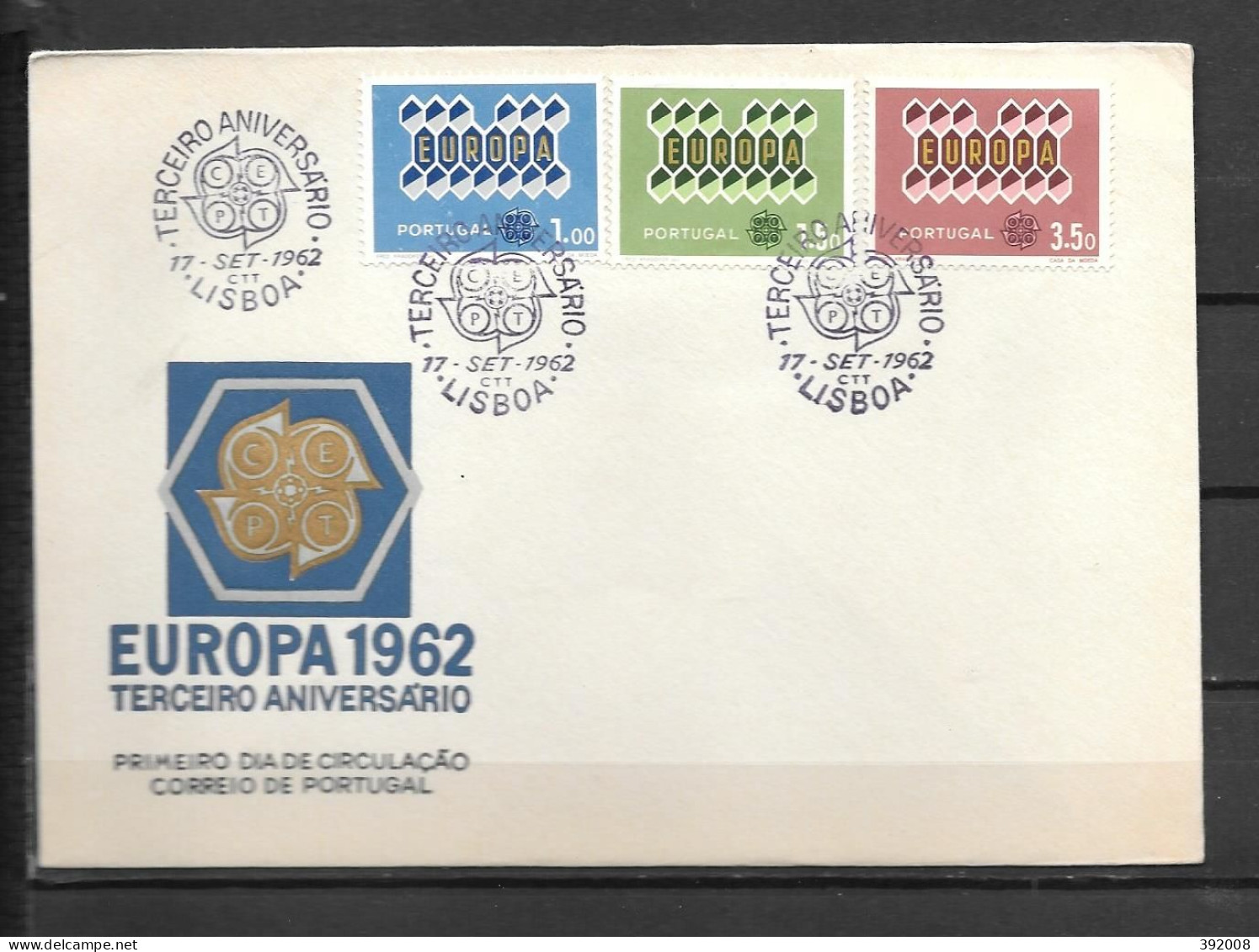 1962 - FDC - Portugal - 34 - 1962