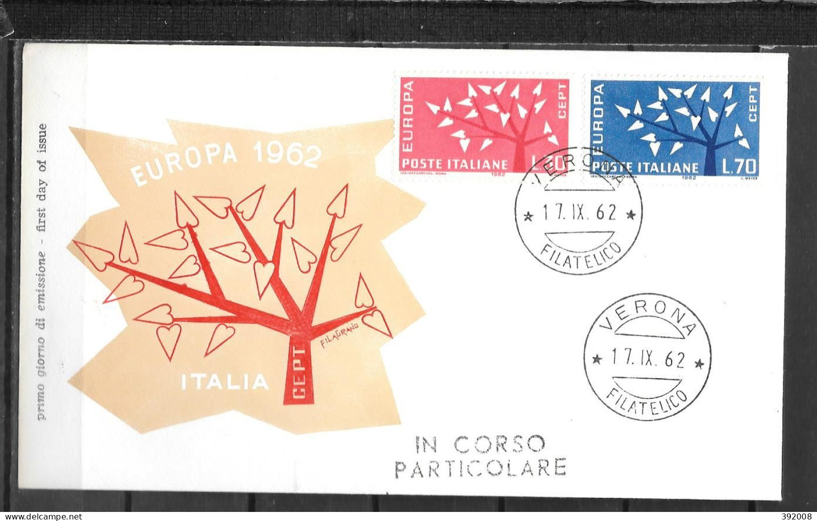 1962 - FDC - Italie - 33  - 1962