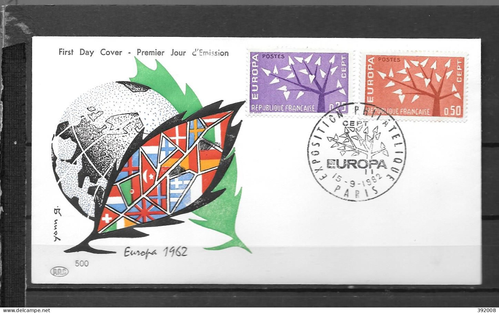 1962 - FDC - France - 33 - 6 - Paris - 1962